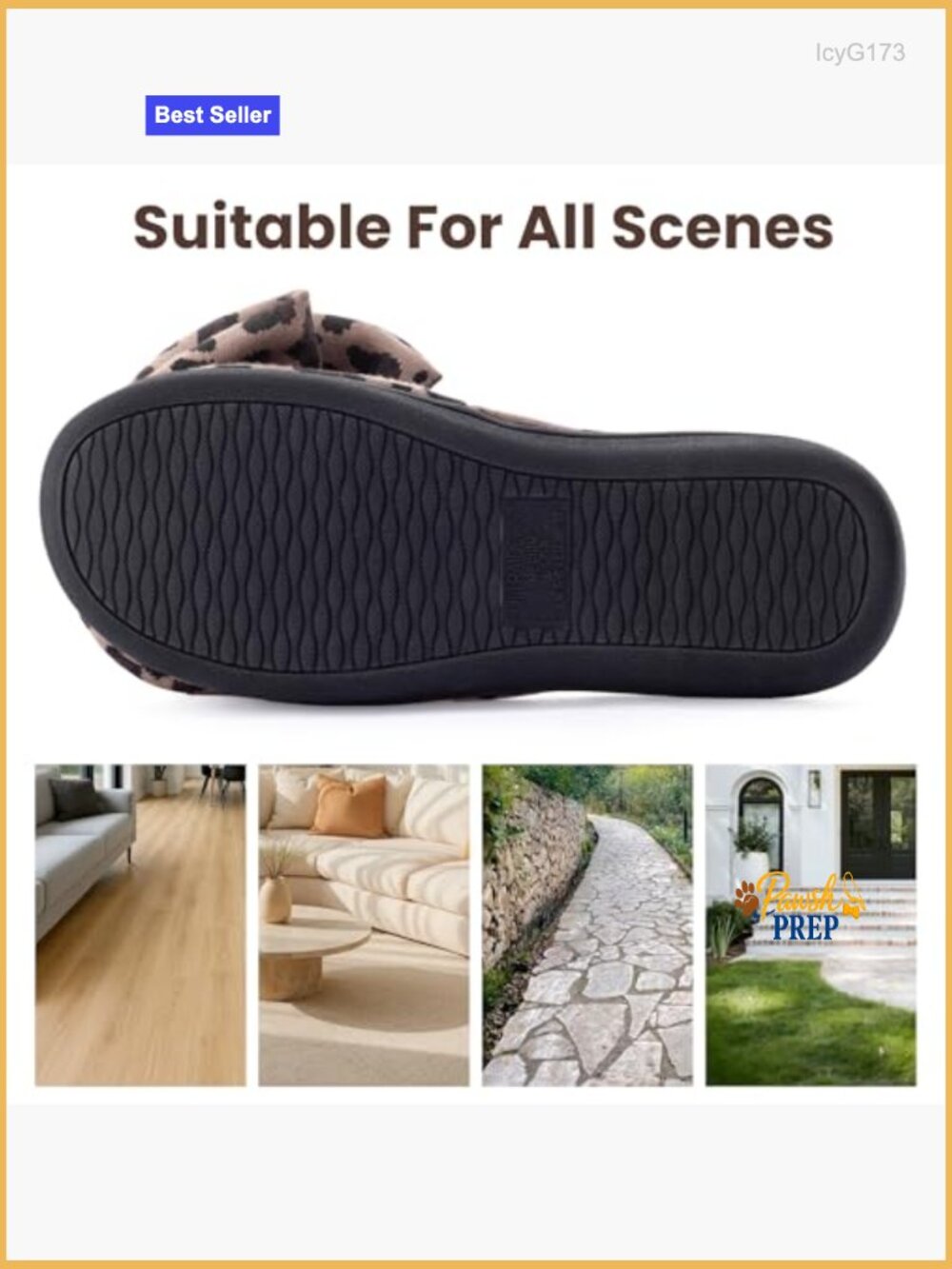 Memory Foam Slide Slippers with Fleece Lining, Indoor Outdoor House Shoes - Picture 5 of 7